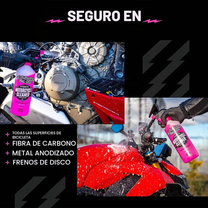 Muc-Off 667US Limpiador Nano-Tech para Motocicleta 5 L, Biodegradable, Rosa | Fórmula alcalina, segura en fibra de carbono, metal anodizado, sellos y rotores de disco, para todoterreno y desplazamiento