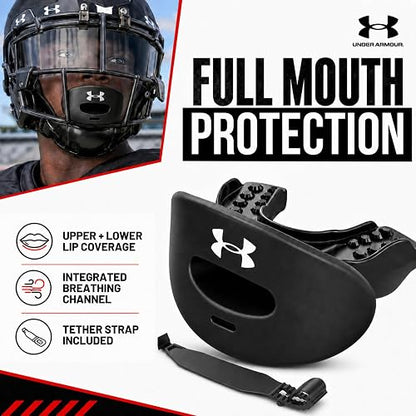 Under Armour Air - Protector de Labios para fútbol, protección de Boca Completa, Compatible con Tirantes, Ajuste instantáneo