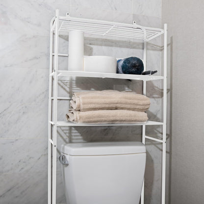 Mind Reader 3TOILR-BLK - Estantería de 3 Niveles, Unidad de Inodoro, Ahorro de Espacio en el baño, Blanco, 1