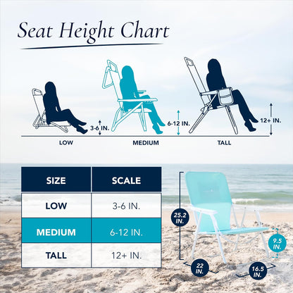 Caribbean Joe - Silla de Playa Plegable, 1 posición, Ligera y portátil, Plegable para Acampar al Aire última intervensión con Correa de Transporte