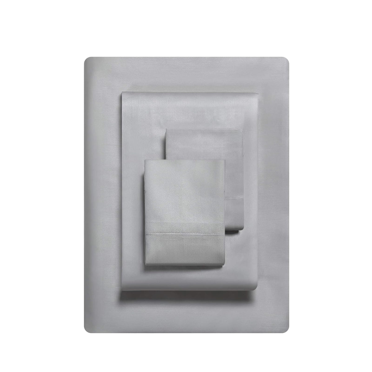 Vera Wang - Juego de sábanas Queen, Ropa de Cama de algodón Satinado de Lujo, 800 Hilos, decoración Suave y Suave para el hogar (Gris Acero, 4 Piezas, Queen)