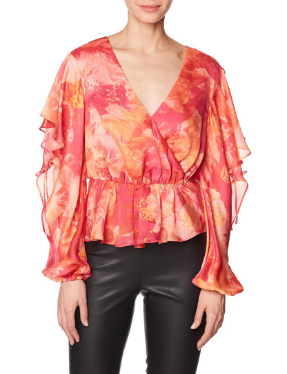 GUESS LS SASKIKA Drapy Top, Multicolor