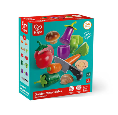 Hape , Accesorios de Cocina de Madera para Niños: Set de Verduras Realistas, Juego Educativo y Divertido para Explorar el Mundo de la Cocina. De 2 a 8 años. E3161