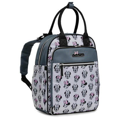 Disney - Mochila para pañales con cambiador - Bolsa de bebé de nailon de 16 pulgadas, Mickey Mouse, Minnie Mouse, Stitch y Winnie the Pooh