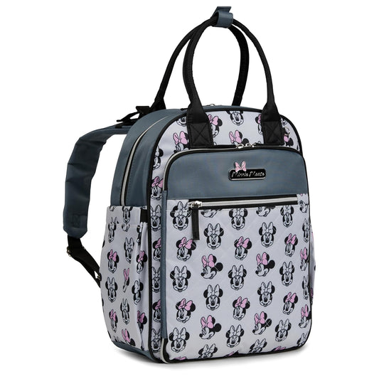 Disney - Mochila para pañales con cambiador - Bolsa de bebé de nailon de 16 pulgadas, Mickey Mouse, Minnie Mouse, Stitch y Winnie the Pooh