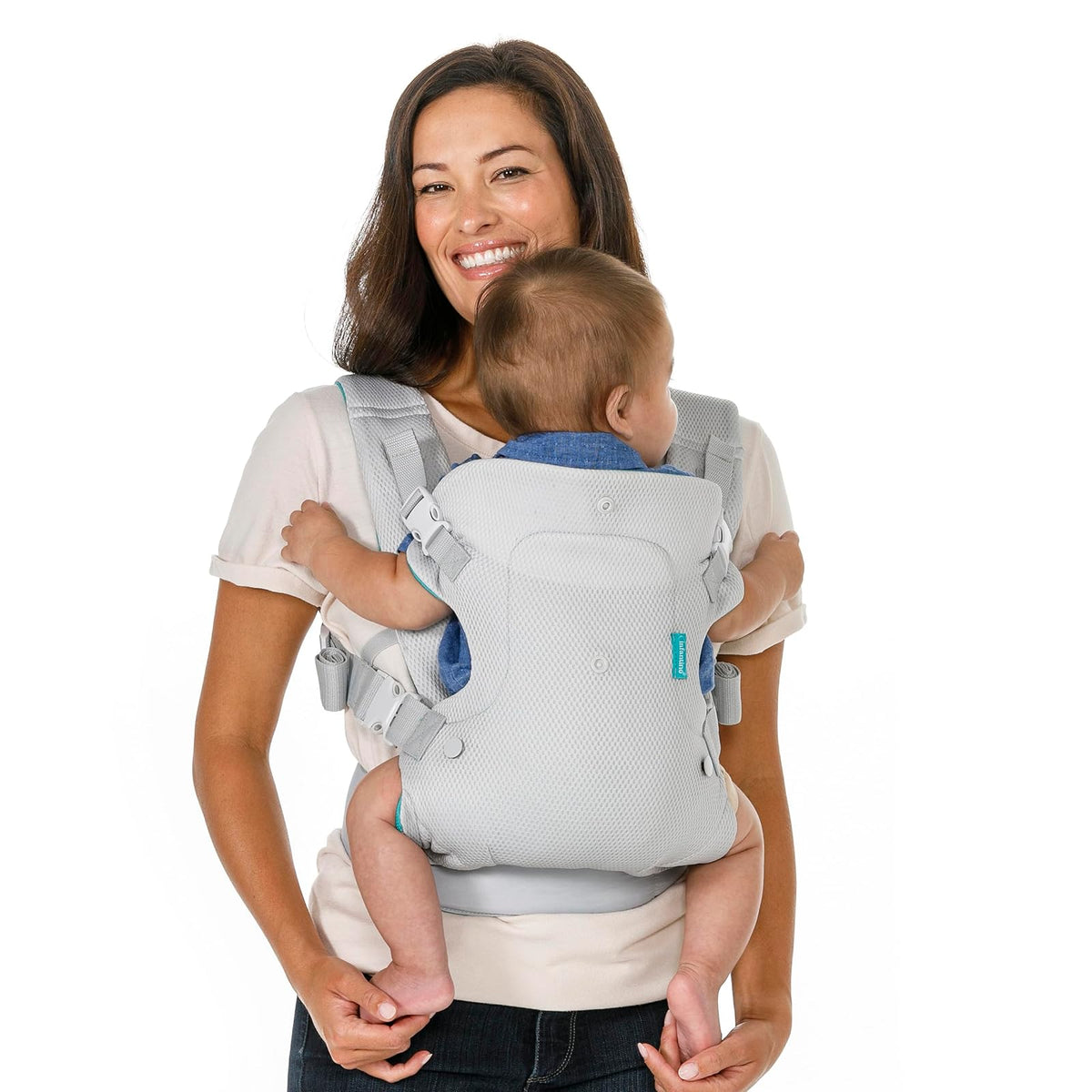 Infantino Portabebés Convertible 4 en 1, Ajustable y Ergonómico - Gris