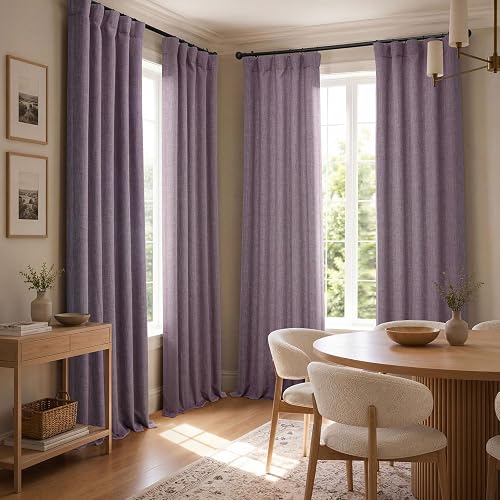 HPD Half Price Drapes - Cortinas de Lino sintético para Sala de Estar (1 Panel), 50 de Ancho x 84 de Largo, Cortinas texturizadas para oscurecer la habitación para recámara, 84 Pulgadas de Largo