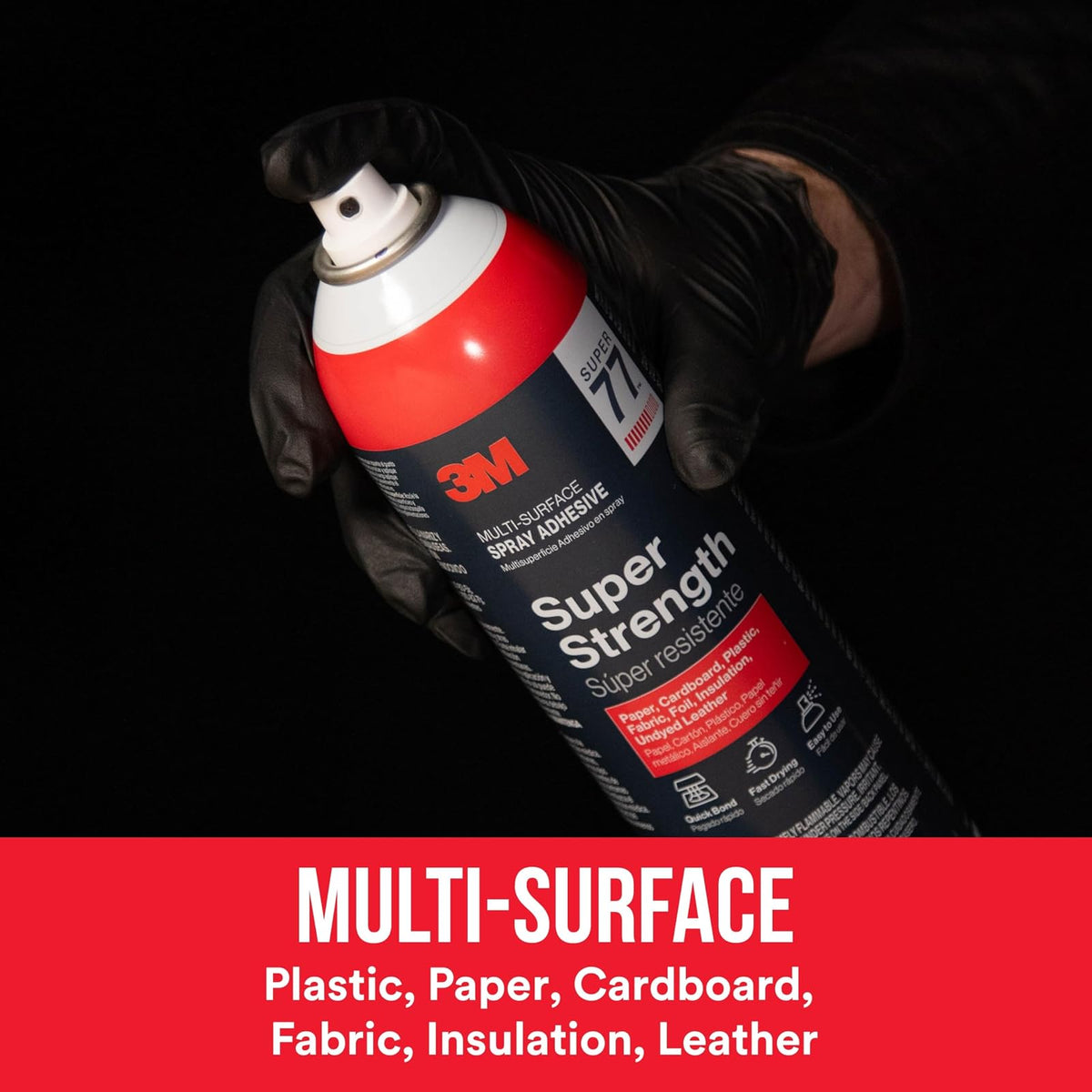 3M Super 77 Adhesivo en Aerosol Multipropósito Súper Resistente 1 pieza | Ideal para reparaciones industriales, Adhesivo fuerte, Secado rápido, Fácil de usar, Multisuperficie, Resistencia profesional