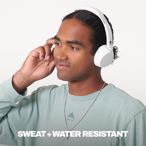 Skullcandy Icon 180 Wireless On-Ear Bluetooth Headphones - Bone | 50 Hours Battery, Lightweight and Travel Ready, Secure Fit, Sweat and Water Resistant, Microphone iPhone Android, Foldable