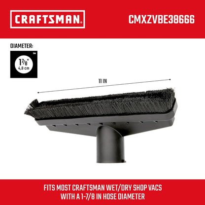 CRAFTSMAN 38666 1-7/8-inch Floor Brush Wet/Dry Vac Attachment | Accesorio de aspiradora de grado industrial con cerdas para limpiar áreas grandes, se adapta a 1 a 0 pulgadas. Diámetro de