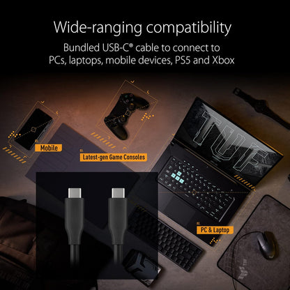 ASUS TUF Gaming A1 - Carcasa Externa M.2 NVMe SATA PCIe SSD - USB-C, M.2 Q-Latch para una fácil instalación, Resistencia a caídas, Resistencia al Agua y Polvo IP68, Soporte para PS5 y Xbox, Negro
