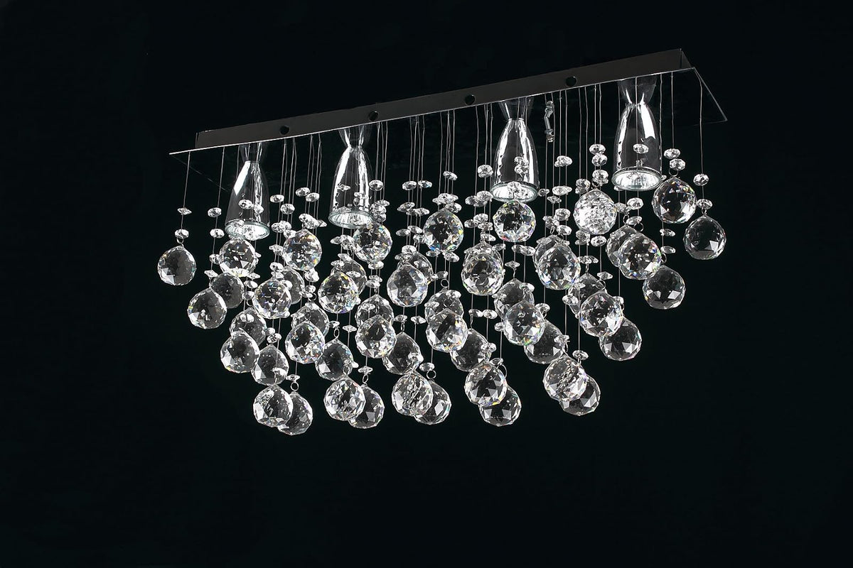Candil Colgante Gamalux Williams Krystal Texas de 4 Luces P95060/4, luz brillante con diseño sencillo y cristal cortado HQ para espacios acogedores