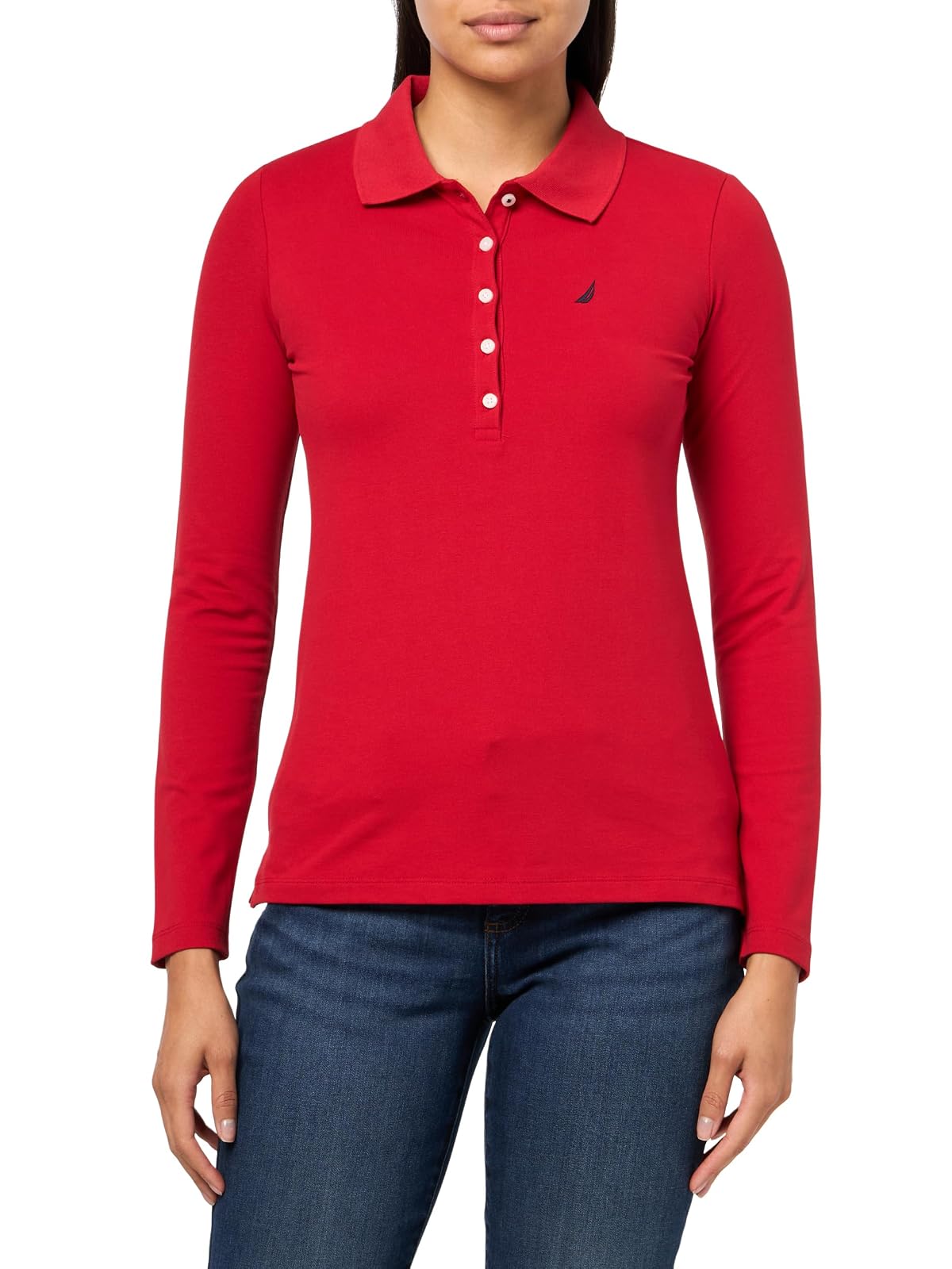Nautica Polo de Manga Larga para Mujer - M - Samba