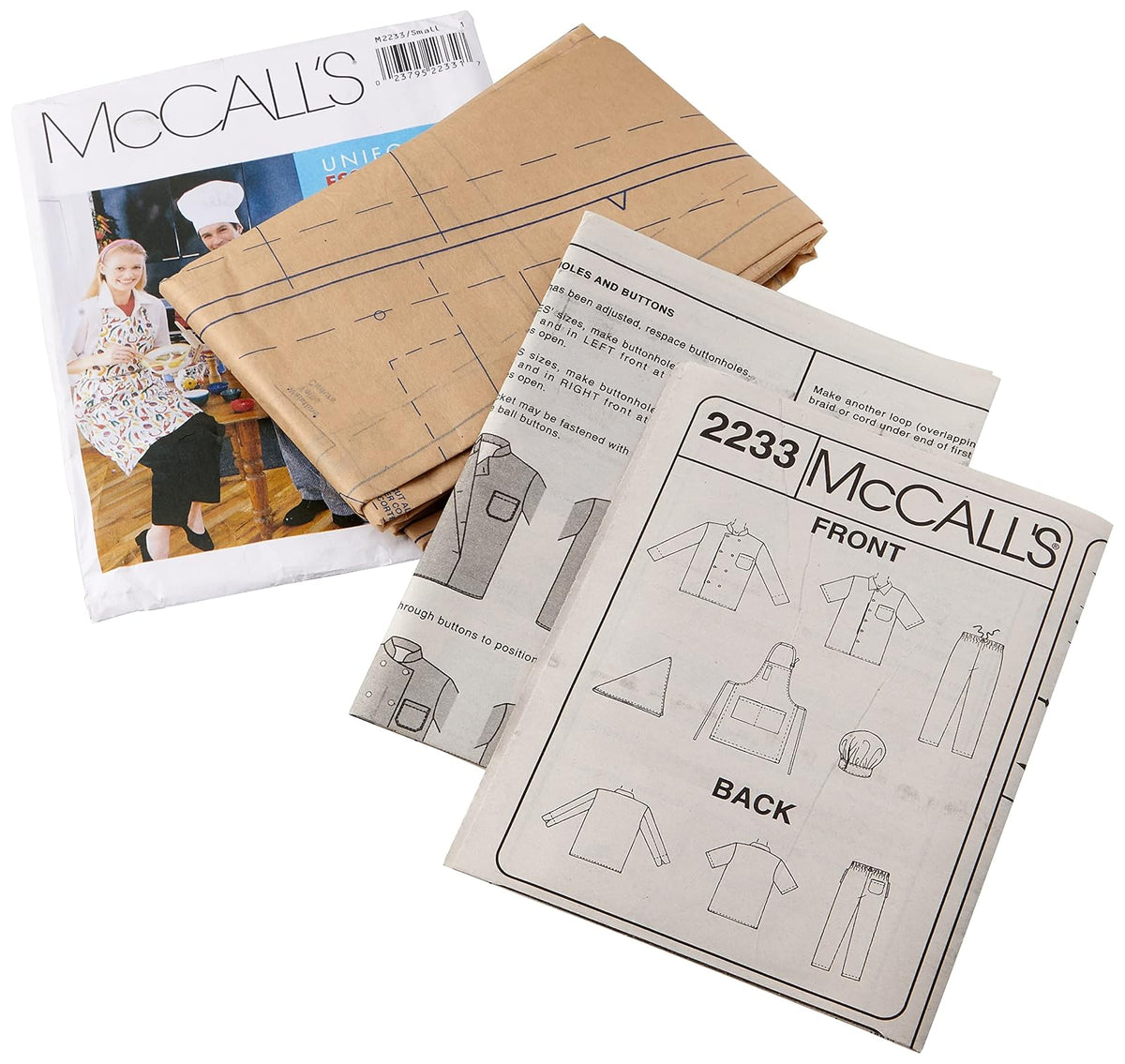 McCall's Patterns M2233 - Patrones de Costura para Chamarra, Camisa, Delantal, Pantalones, pañuelo y Sombrero para Mujer, SML, 1