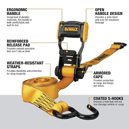 Dewalt Correas de Amarre de Trinquete de 1.25 in x 12 ft, 1800 LB, Paquete de 4, DXBC18004