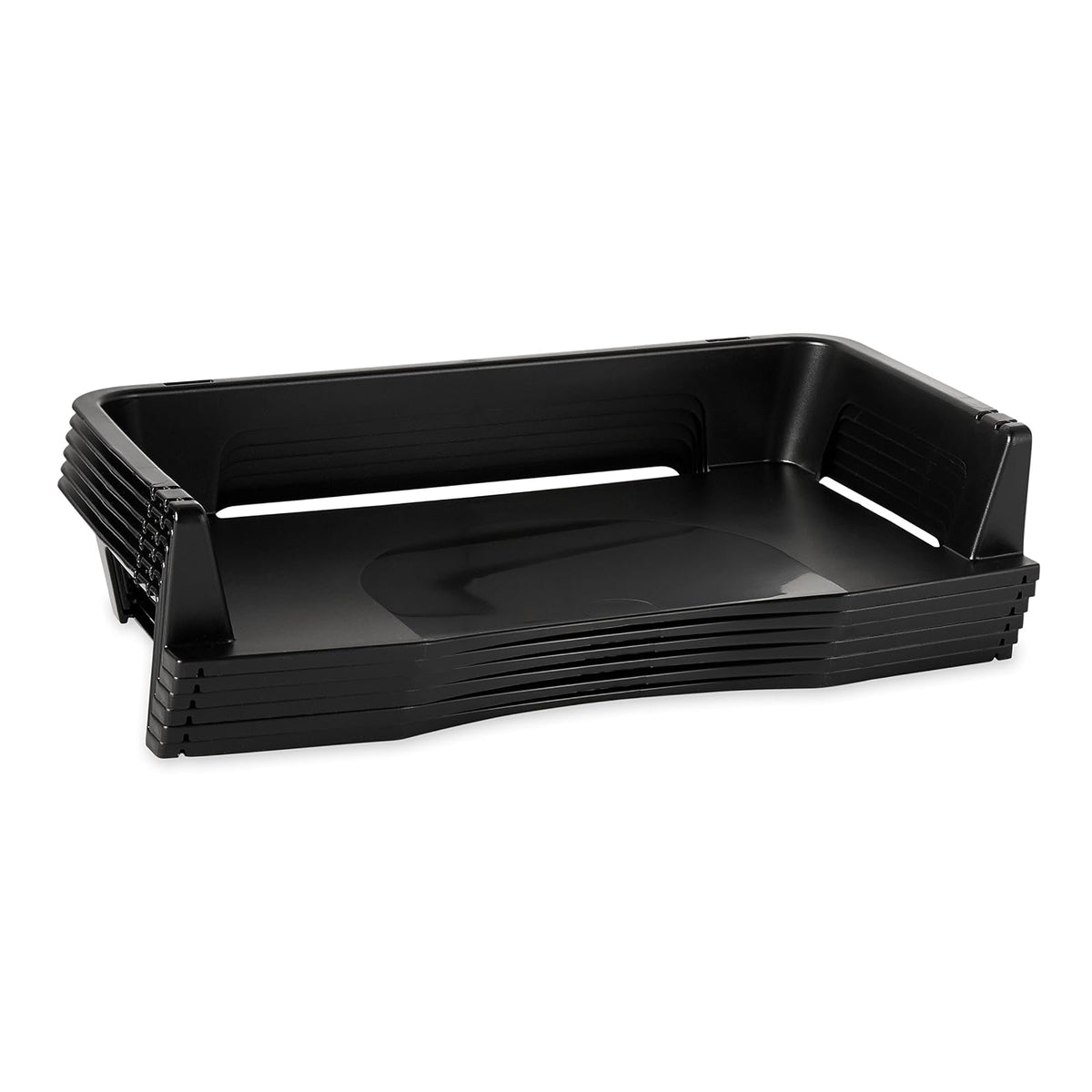 Rubbermaid Regeneration 86028 - Organizador de documentos (6 niveles, plástico), color negro, Seis niveles, Negro, Letter/A4