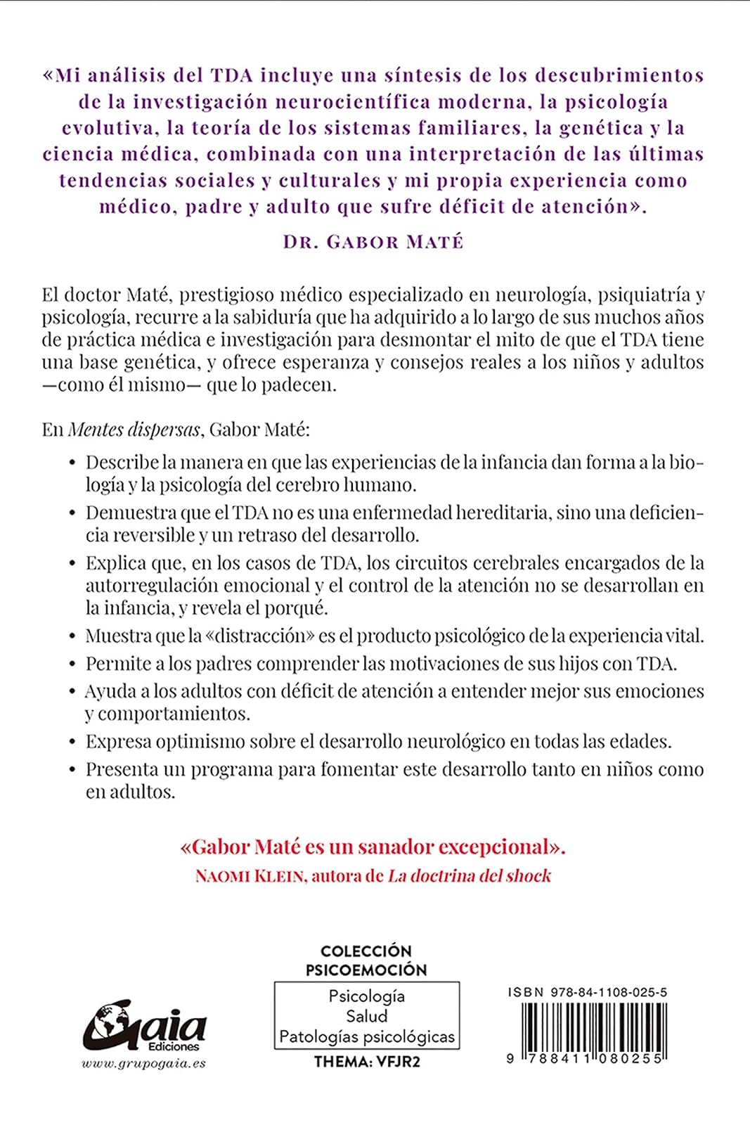 Mentes dispersas: Los Orígenes Y La Curación del Trastorno Por Déficit de Atención (Tda)