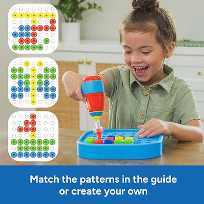 Educational Insights Design & Drill Bolt-It Bucket, Conjunto de Taladro portátil para Llevar a Todos Lados, Conjunto de 56 Piezas, Perfecto para niños y niñas Mayores de 3 años