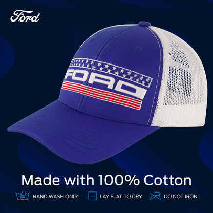 Ford Truck Hat, Logo Mesh Adjustable Baseball Cap with Curved Brim