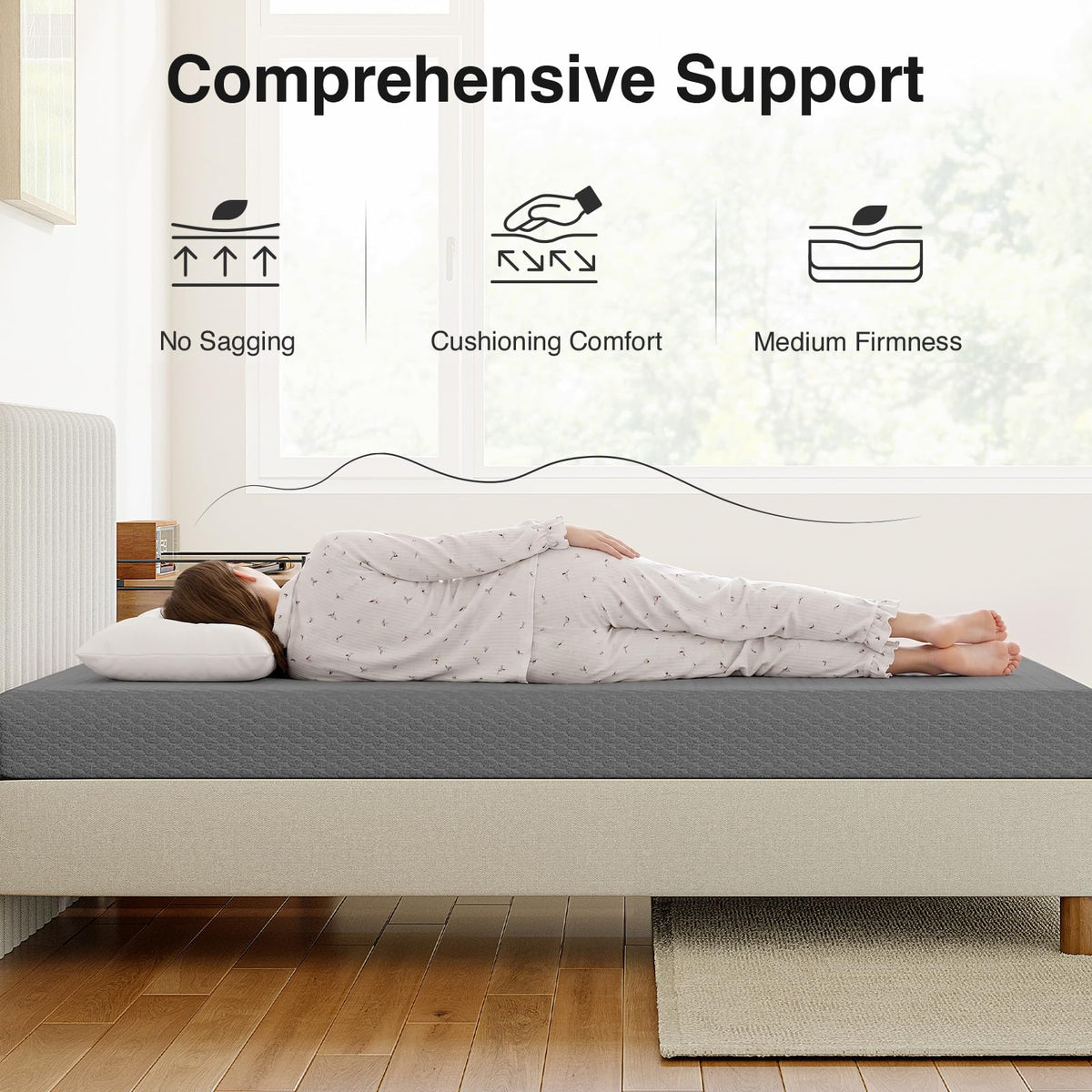 Novilla Colchón Individual de 6 Pulgadas en una Caja, colchón refrescante de Espuma viscoelástica para aliviar la presión, Espuma de Apoyo y Tela Transpirable, colchones de Cama certificados
