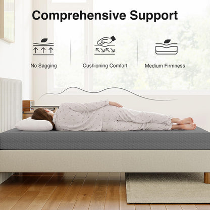 Novilla Colchón Individual de 6 Pulgadas en una Caja, colchón refrescante de Espuma viscoelástica para aliviar la presión, Espuma de Apoyo y Tela Transpirable, colchones de Cama certificados