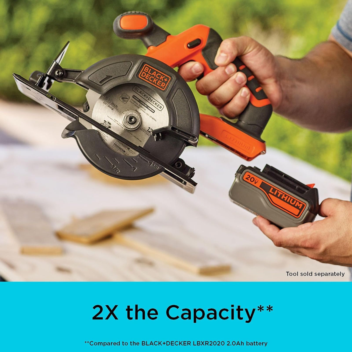 Black+ Decker - Batería de Iones de Litio (20 V, 4,0 Ah)