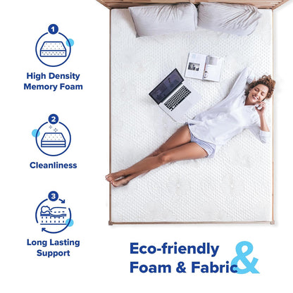 Olee Sleep Twin Mattress, 10 Inch Gel Memory Foam Mattress, Gel Infused for Comfort and Pressure Relief, CertiPUR-US Certified, Bed-in-a-Box, Medium Firm, Grey, Twin Size