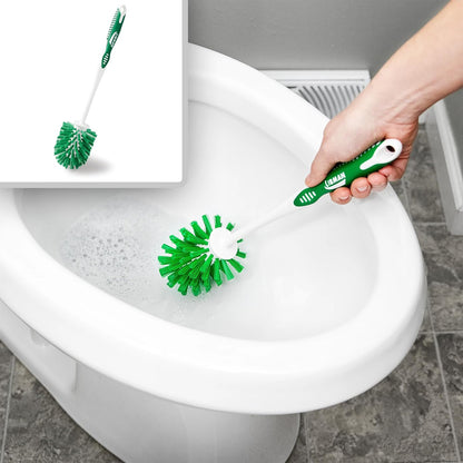 Libman Designer Juego de Cepillos y Soporte para Inodoro | 2 cepillos, sin arañazos, ranuras de secado, para baño, 10.2 pulgadas