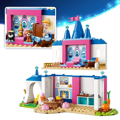 LEGO | Disney Princess Castillo de Cenicienta y Sus Amigos Animales – Juguete de Construcción con Cenicienta y 4 Animales – Regalo para Niñas y Niños a Partir de 4 Años – 43283