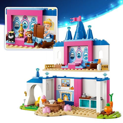 LEGO | Disney Princess Castillo de Cenicienta y Sus Amigos Animales – Juguete de Construcción con Cenicienta y 4 Animales – Regalo para Niñas y Niños a Partir de 4 Años – 43283