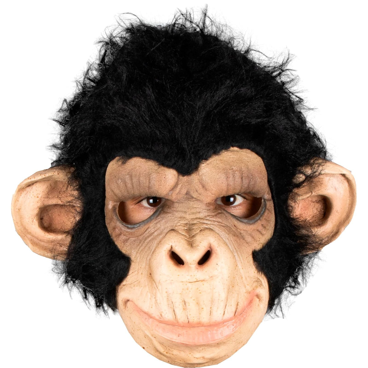Chimp George, Máscara de Monkey Chango Gorila con Pelo, Máscaras de Animales para Disfraz de Mono, Ideal para Halloween y Fiesta de Disfraces