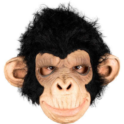 Chimp George, Máscara de Monkey Chango Gorila con Pelo, Máscaras de Animales para Disfraz de Mono, Ideal para Halloween y Fiesta de Disfraces