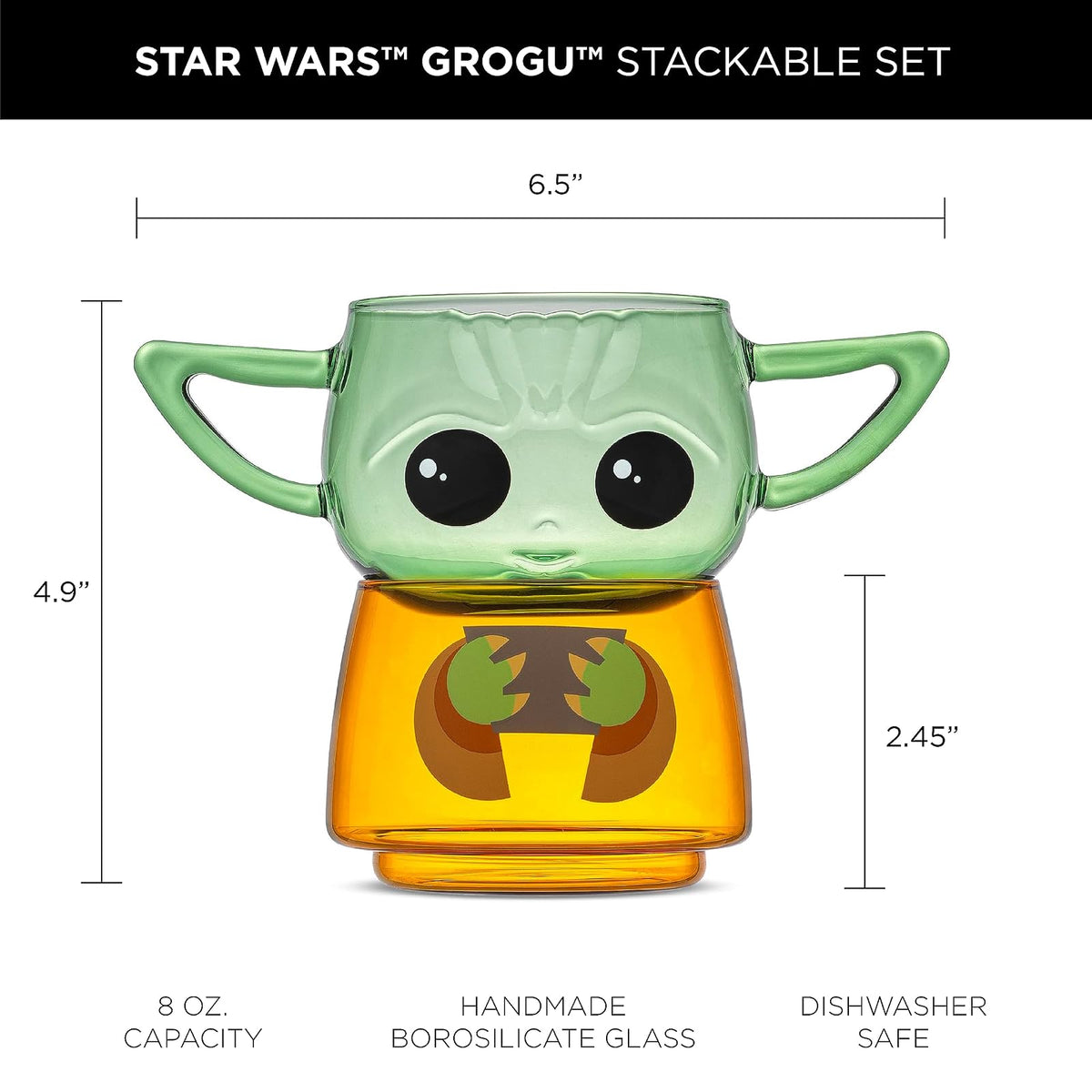 JoyJolt Star Wars Grogu Vasos Apilables