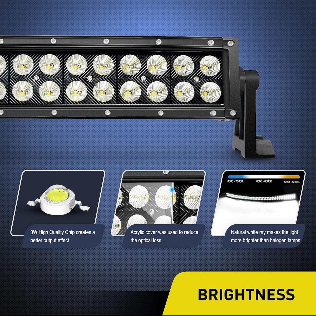 Nilight - Barra de Luces LED Curvada 312 W 137 cm, luz de conducción, luz de Niebla, 2 años de garantía