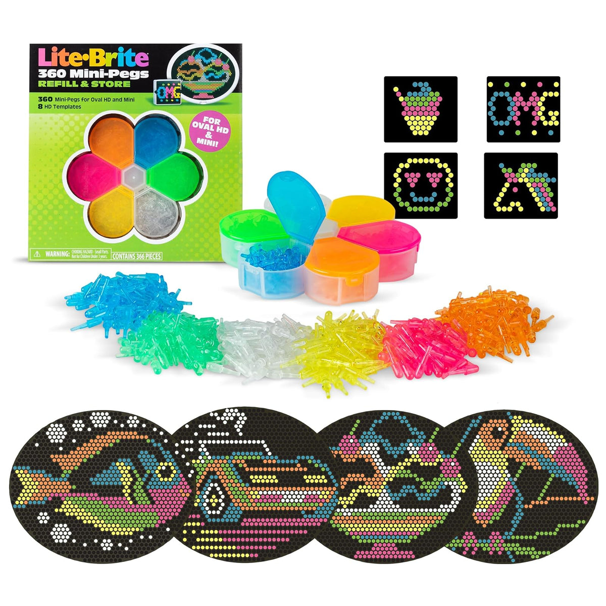 Lite Brite HD Refill & Storage Set, 360 Mini-Pegs