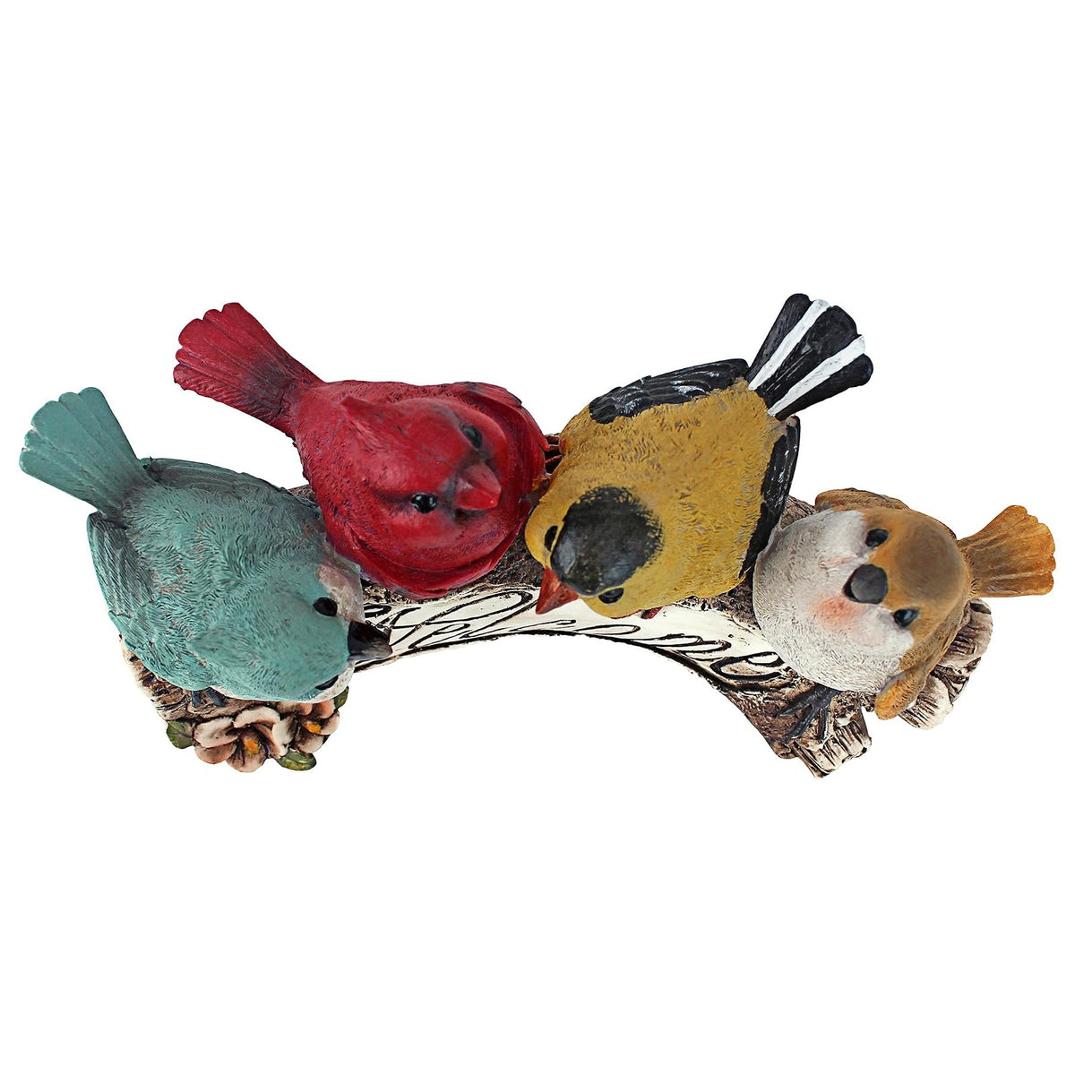 Design Toscano QM223531 - Letrero de para Interiores y Exteriores, Estatua de pájaros de jardín, 4 Pulgadas de Ancho, 10 Pulgadas de Profundidad, 5 Pulgadas de Alto, Multicolor
