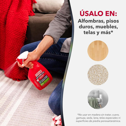 Nature's Miracle - Advanced - Eliminador avanzado de manchas y olores para perros, spray enzimático, aroma fresco, limpieza profunda, 946ml
