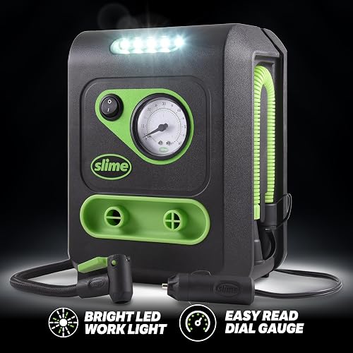 Slime 40034 Inflador 12V de Neumáticos y de Uso Multiple