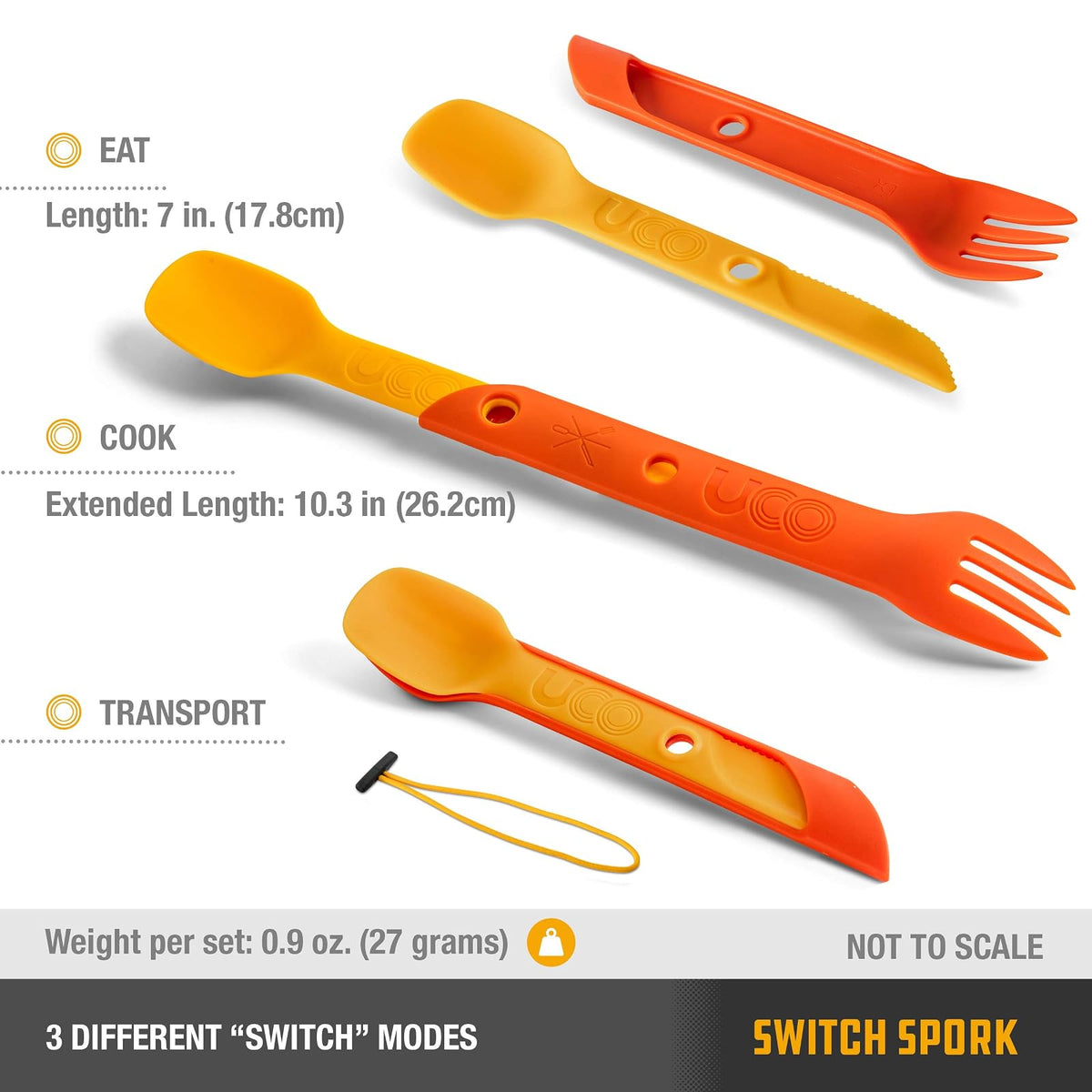 UCO Switch Spork - Juego de Utensilios de Camping Integrado de 2 Piezas