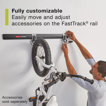 Rubbermaid FG5M1300CSLRK Fast Track Riel de pared con ganchos