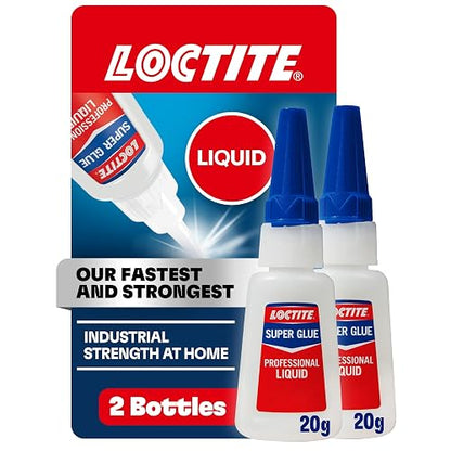 Loctite Super Glue - Líquido profesional, transparente, botella de 20,7 ml, paquete de 2 superpegamento para plástico, madera, metal, manualidades y reparación, pegamento instantáneo de cianoacrilato