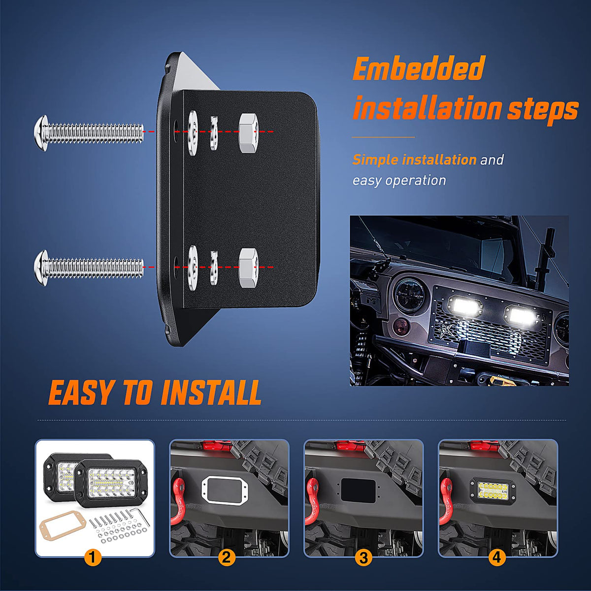 Nilight W2026 Paquete de 2 Cápsulas LED de 6 Pulgadas 39 W, Combo Spot/Flood, Montaje Empotrado, para Todoterreno/Camión/SUV, 2 Años de Garantía