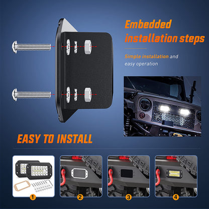 Nilight W2026 Paquete de 2 Cápsulas LED de 6 Pulgadas 39 W, Combo Spot/Flood, Montaje Empotrado, para Todoterreno/Camión/SUV, 2 Años de Garantía