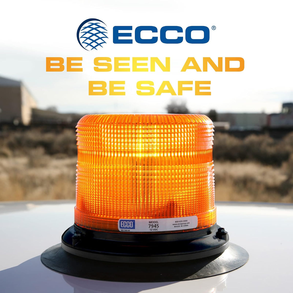 ECCO Baliza LED de 6.5 in con 11 Patrones de Flash 7945A, 12-48V, Ámbar