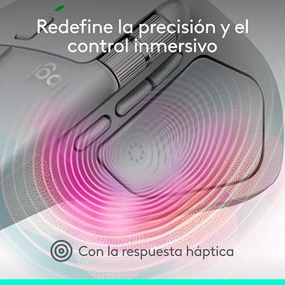 Logitech MX Master 4 Mouse Inalámbrico de Alto Desempeño, Recargable, Scrolling Ultra-rápido, 8K dpi, Seguimiento sobre Cristal, Clics Discretos, USB-C, Bluetooth, Windows, MacOS, Chrome, Blanco
