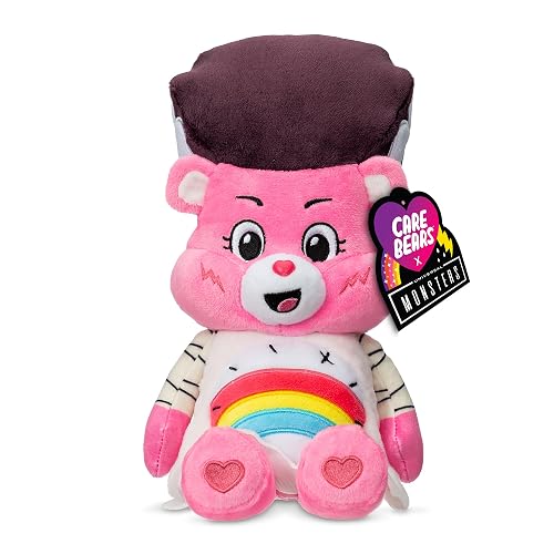 Care Bears Universal Monsters - Peluche de 22.9cm de tamaño Divertido - Oso de alegría como la Novia de Frankenstein - Peluche Suave y abrazable, Animal de Peluche para niñas y niños, a Partir de