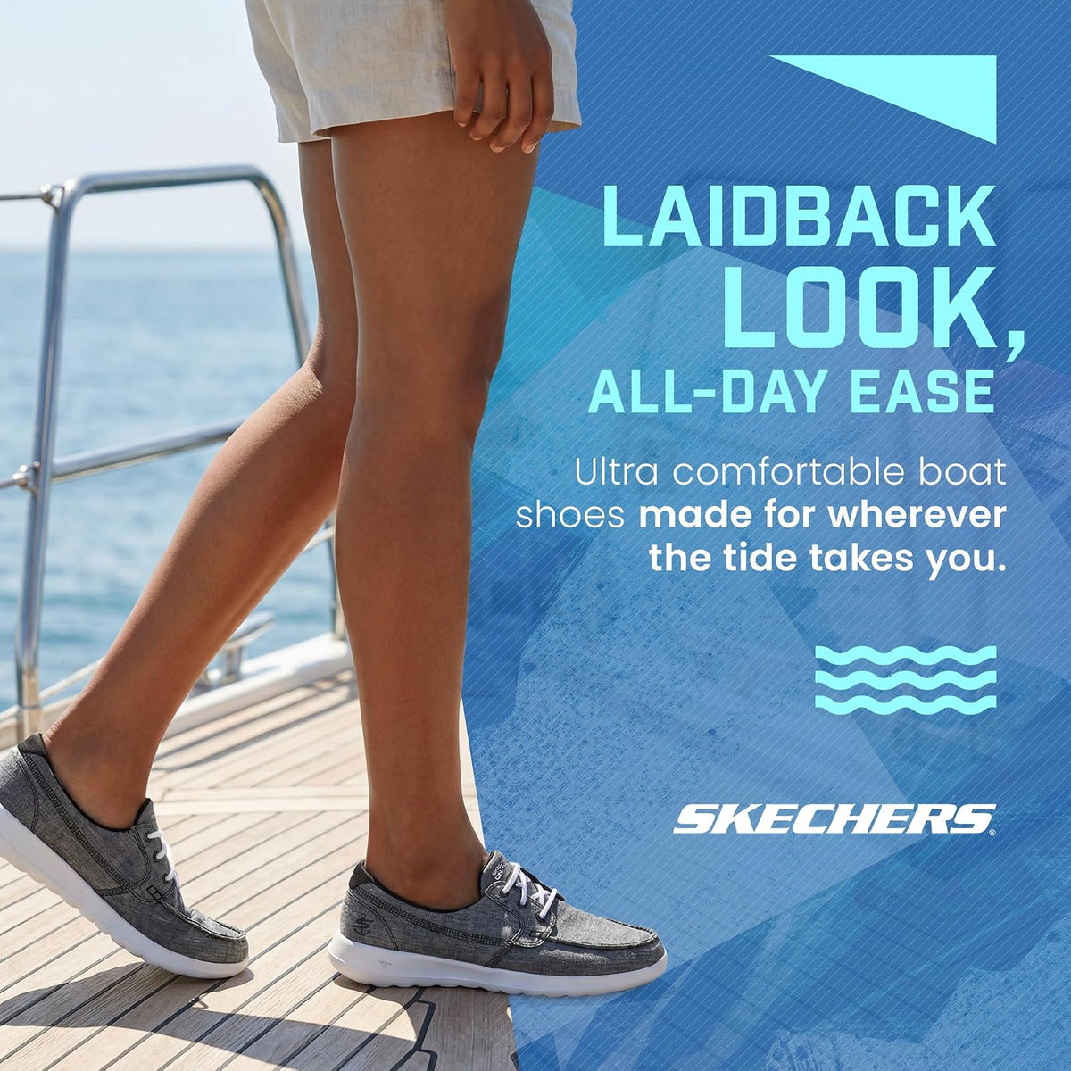 Skechers Go Walk Lite-15433 - Zapatos náuticos para Mujer