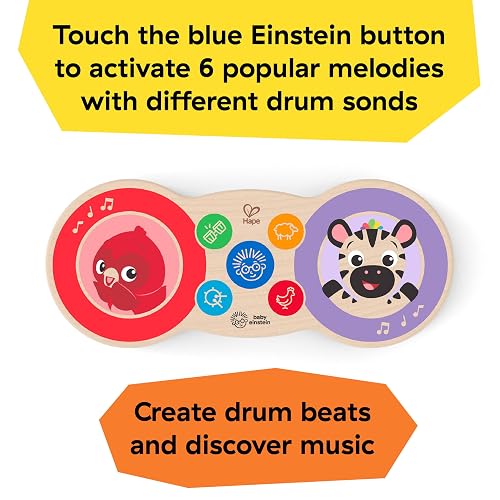 Baby Einstein Tambores De Juguete De Madera Touch, Multi, Paquete De 750.0 Grams