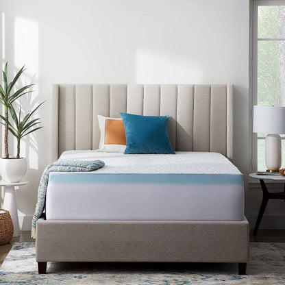 LUCID - Funda de colchón de Espuma viscoelástica, Suave y Transpirable, Lavable a máquina, tamaño Queen, Blanco (Solo Funda de decoración, no incluida)