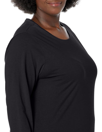 Just My Size JMS - Playera de Manga Larga de algodón para Mujer, Talla Grande, Playera de Cuello Redondo para Mujer